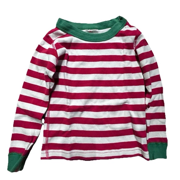 Toddler Hanna Andersson Red White Striped Christmas Pajama Set Size 4T - Picture 2 of 4